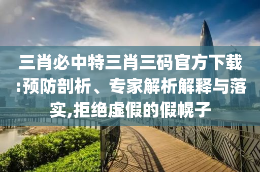 三肖必中特三肖三码官方下载:预防剖析、专家解析解释与落实,拒绝虚假的假幌子